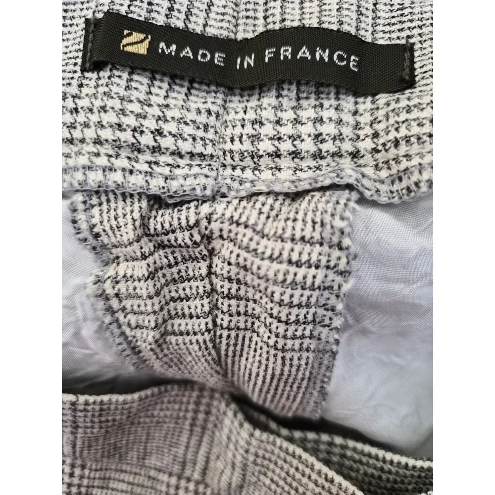 Bernard Zins Paris Saks Fifth Avenue Silk Wool Plaid Pants Made in France Size12